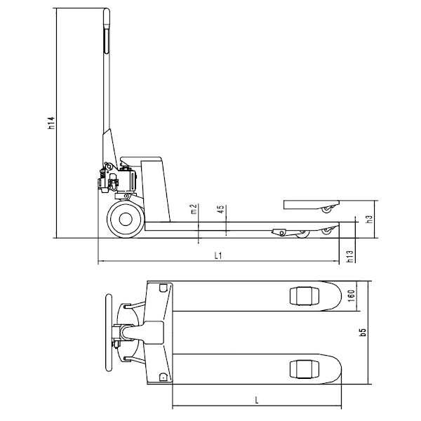 DUGI RUČNI PALETNI VILIČAR 2T 1500MM